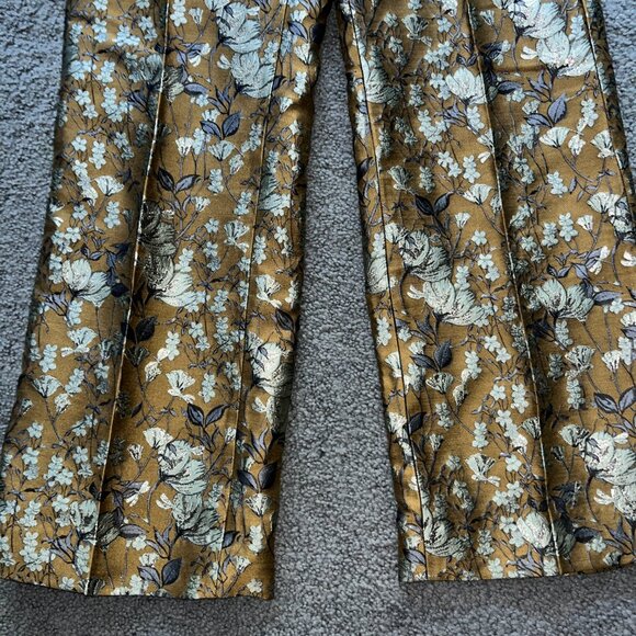 Banana Republic Floral Wide-Leg Trousers - Gold and White - Picture 3 of 16